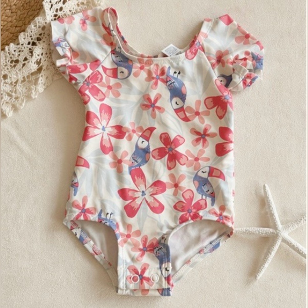 Carter’s Floral & Toucan Print One Piece Swimsuit (6 Months)